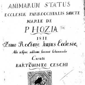 Frontespizio dell’anagrafe  Parrocchiale di Foza del 1811